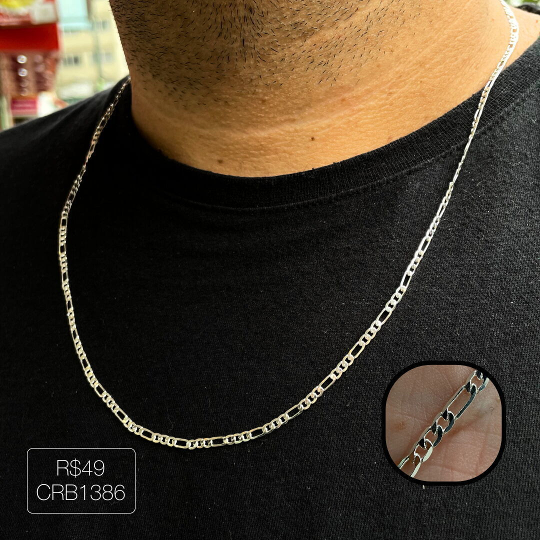 Colar 3x1 Liso Prateado